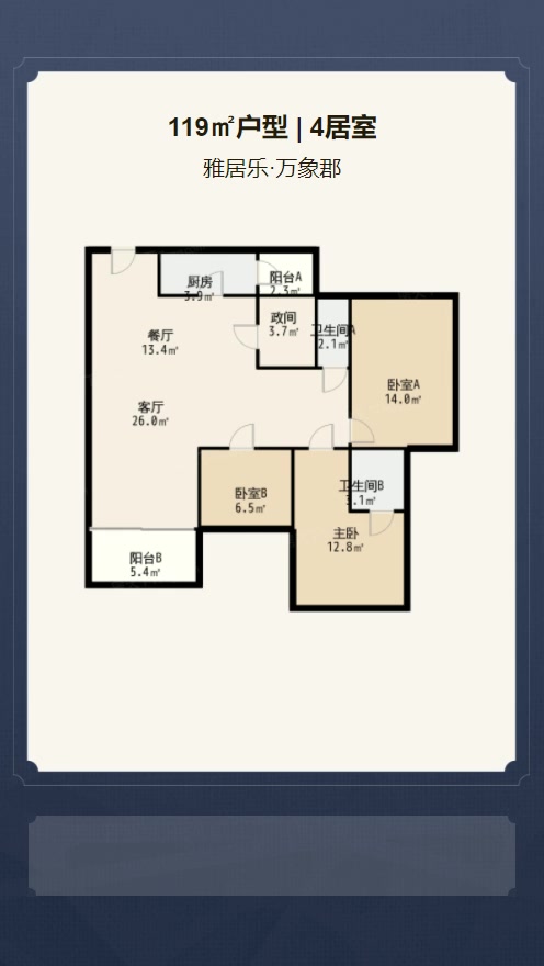 4居室119㎡【雅居乐·万象郡】