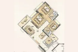 雅居乐·万象郡3室2厅1厨2卫建面106.0㎡