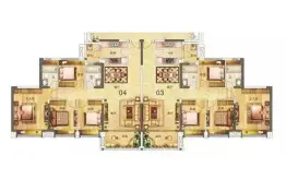 中山深中壹城4室2厅1厨2卫建面125.53㎡