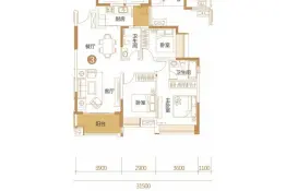 尚东新天地3室2厅1厨2卫建面112.0㎡