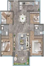 岐关悦来2室2厅1厨2卫建面106.0㎡